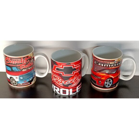 Chevrolet  Coffee Mugs Set Of 3 Chevy Choko Authentics - Picture 4 of 5